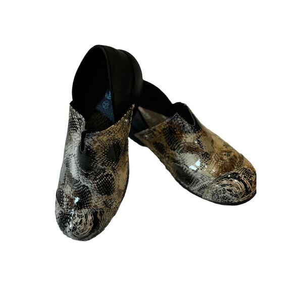 Rocky 4 Eursole Shoes - Rocky‎ 4Eur sole Women's Snakeskin Print Teacher Nurse Slides Clogs Sz 39 8 -8.5